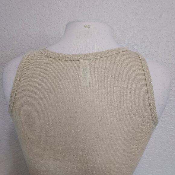 Victoria's Secret Metallic Gold Racerback Tee Size Medium - Picture 9 of 11